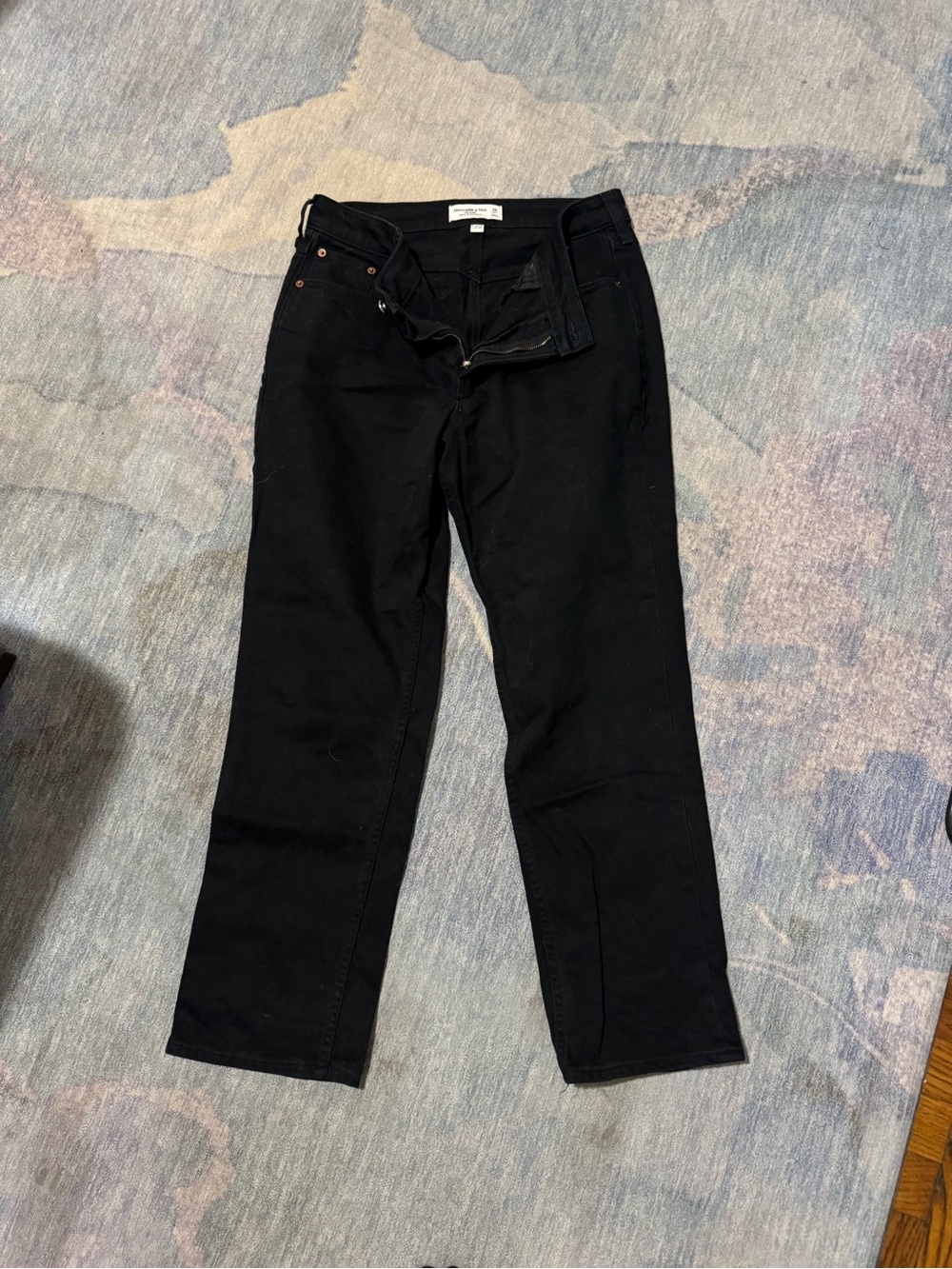 Women’s Abercrombie Black Straight Jeans - Classic Casual Wear Curve Love
